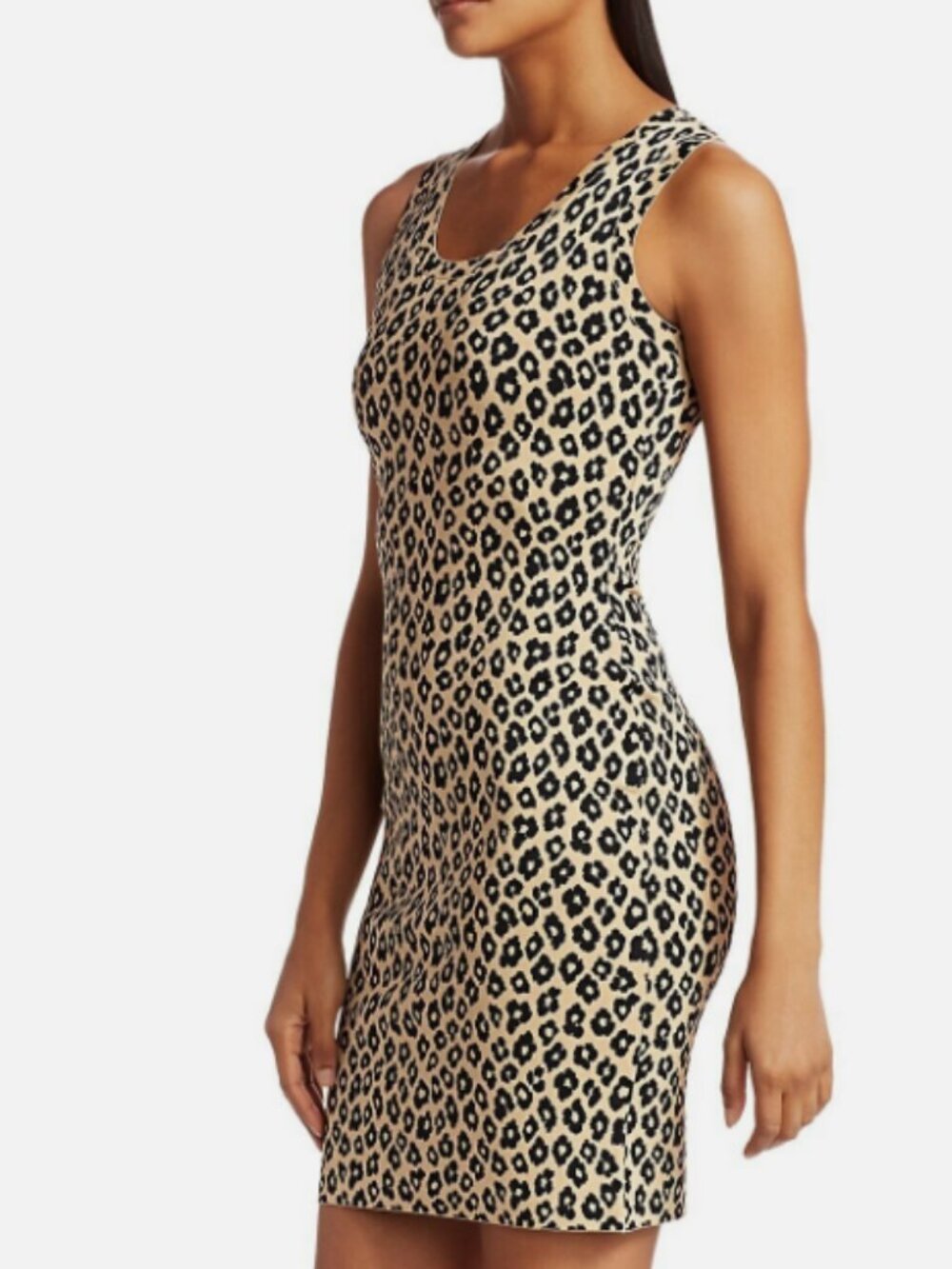 Theory Leopard Print Bodycon Dress Size M – Sleeveless Mini – NWT